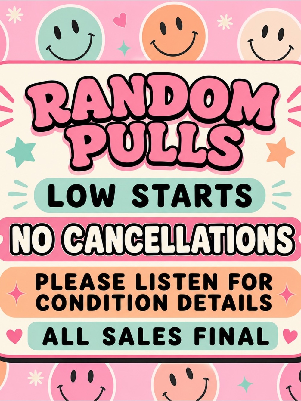 RANDOM PULLS • NO CANCELLATIONS